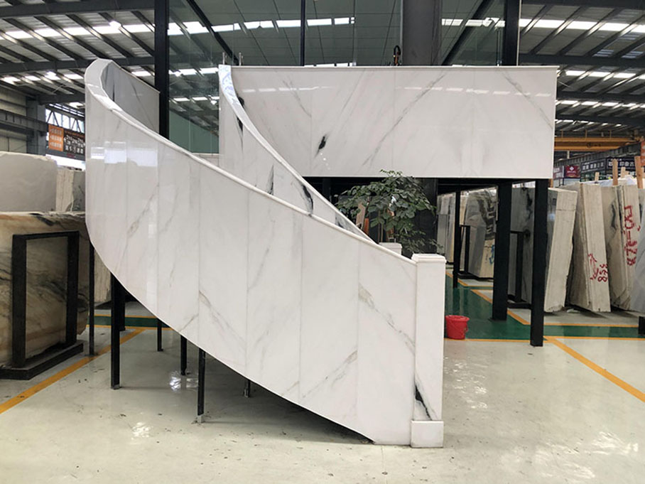 escada de mármore branco panda